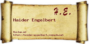 Haider Engelbert névjegykártya